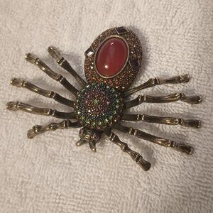 Vintage Heidi Daus Web Weaver spider brooch.
